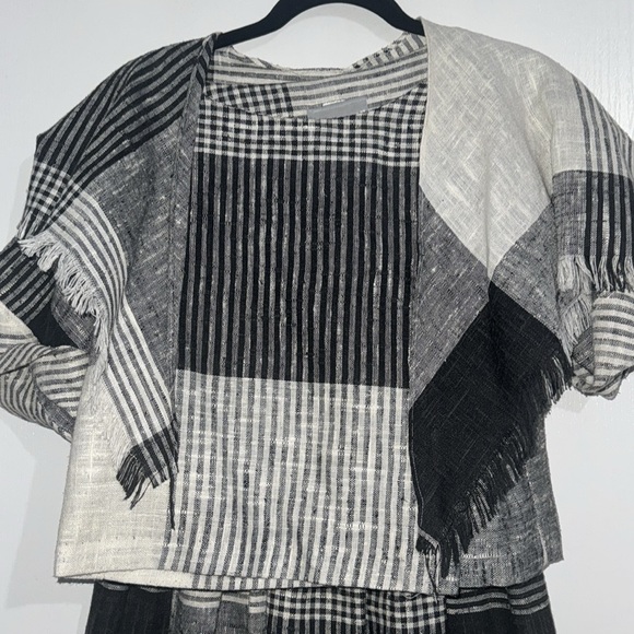 3 Piece Matching Vintage Set / Skirt Suit small XS S oversized gingham pattern - Picture 2 of 12